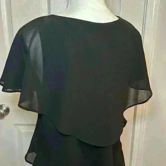SCARLETT Black Tiered Ruffle Cocktail Dress Polyester Stretch w/ Lining. Size 8. - Picture 8 of 12